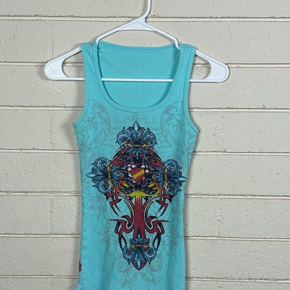 Y2K Blue Bling Tank size S - Picture 4 of 8